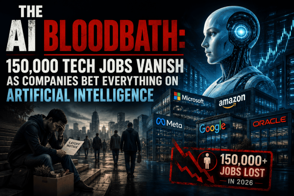 The AI Bloodbath: 150,000 Tech Jobs Vanish as Companies Bet Everything on Artificial Intelligence