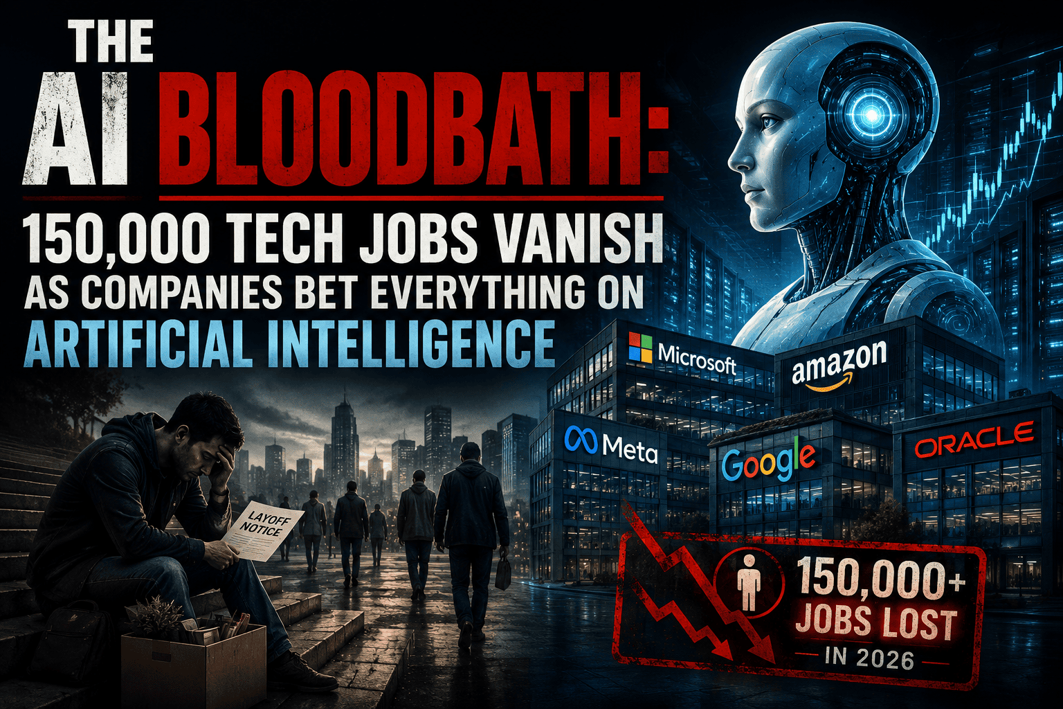 The AI Bloodbath: 150,000 Tech Jobs Vanish as Companies Bet Everything on Artificial Intelligence