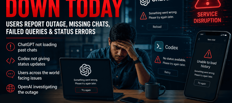 Global ChatGPT and Codex Outage Disrupts Millions as Users Report Missing Chats, Failed Queries, and Development Delays