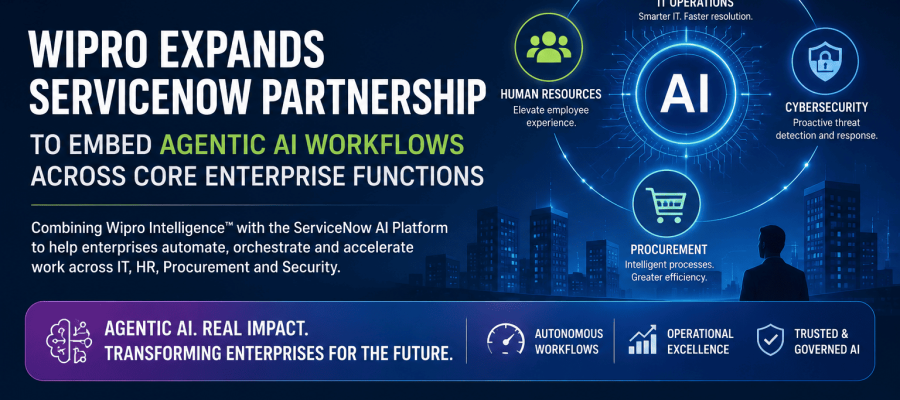 Wipro and ServiceNow Deepen AI Alliance as Agentic Workflows Move Into the Heart of Enterprise Operations